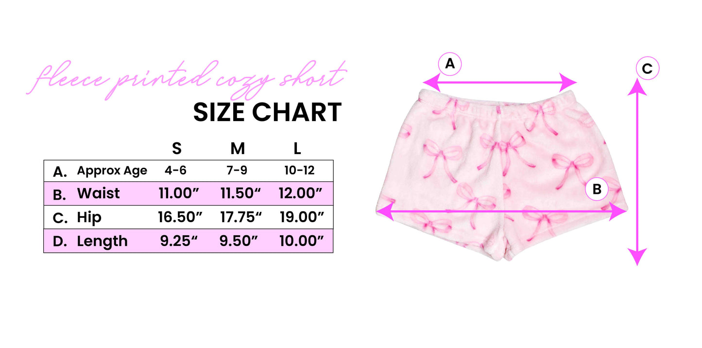 Orchid Floral Bow Cozy Shorts