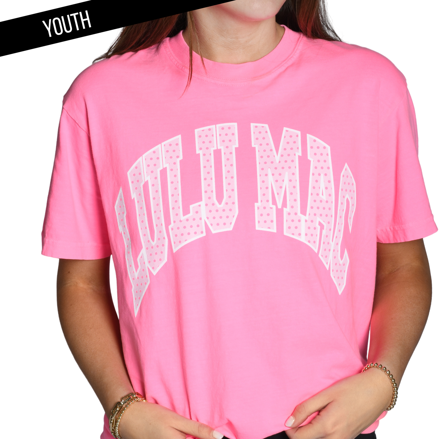 Pink Polka Dot Lulu Mac Tee