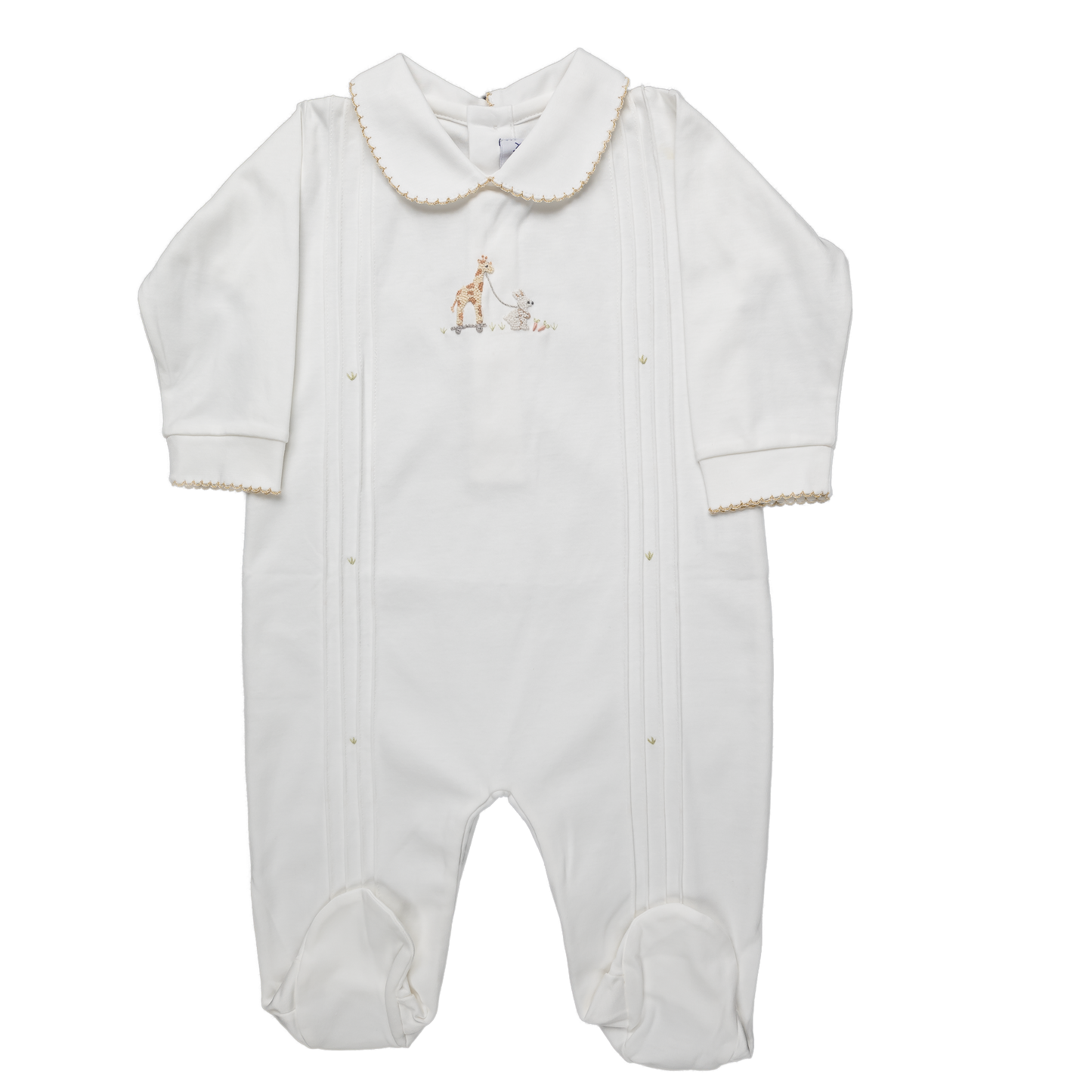 Baby Giraffe Cream Open Back Pima Jumpsuit