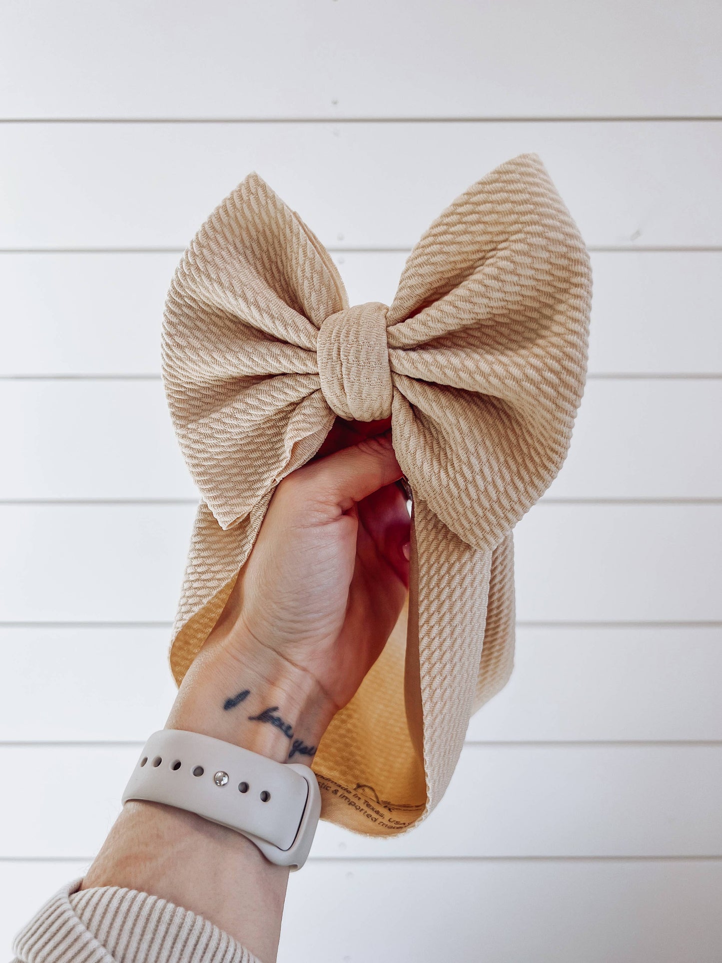 Tan Bullet Bow + Headwrap
