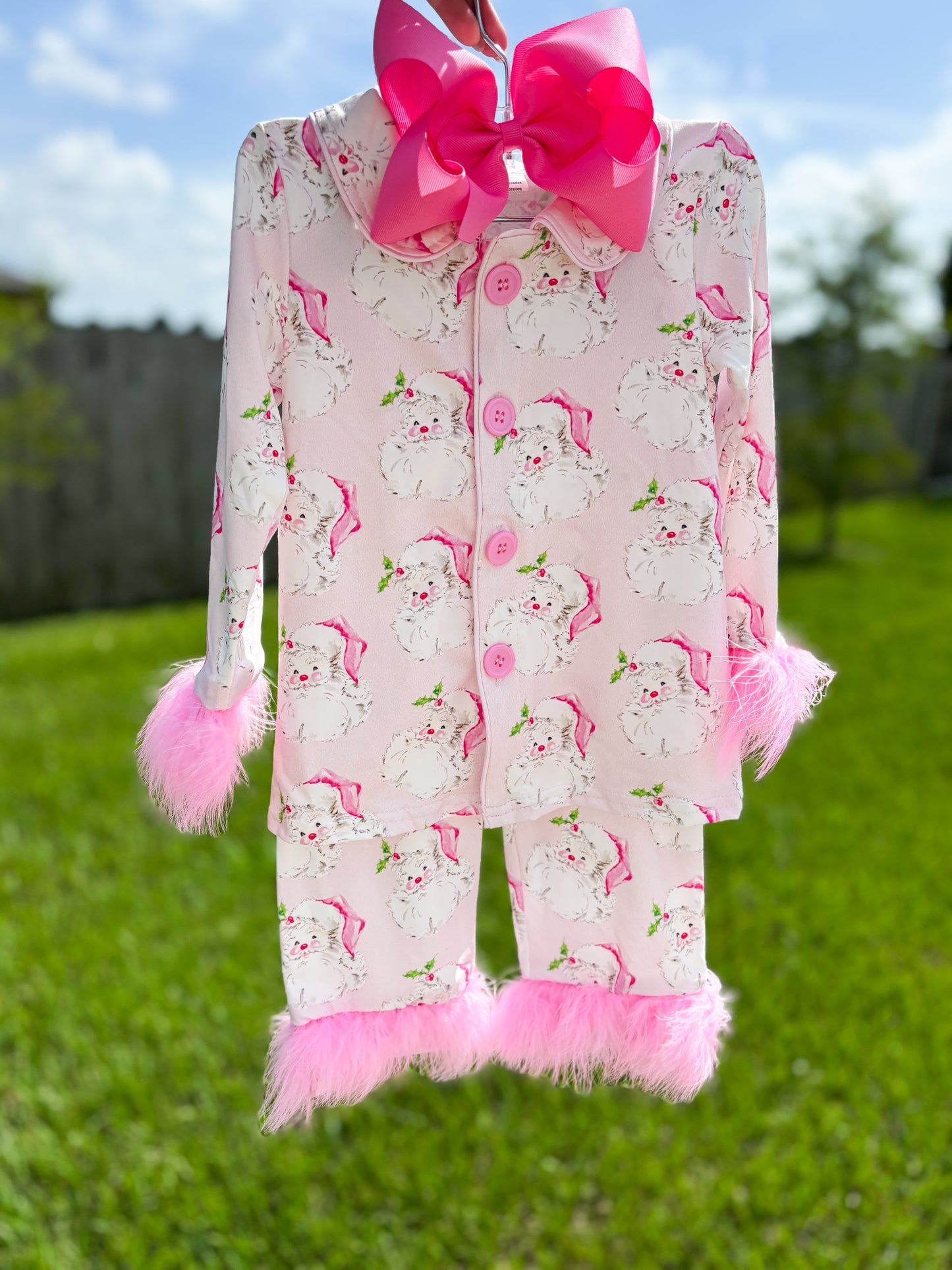 Vintage Santa Feather Pjs