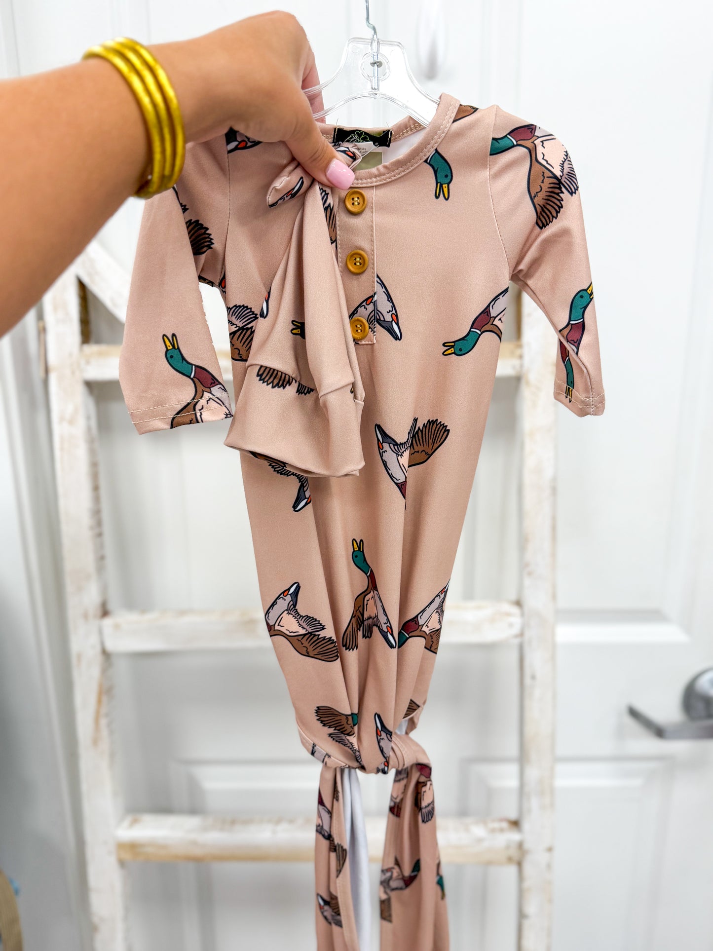 Brown Mallard Gown + Hat