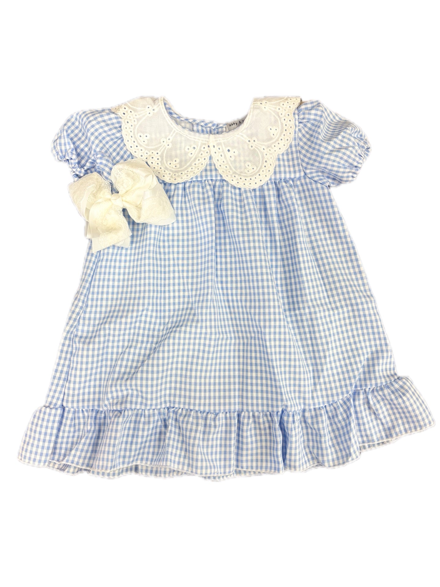 Blue Gingham Lace Dress