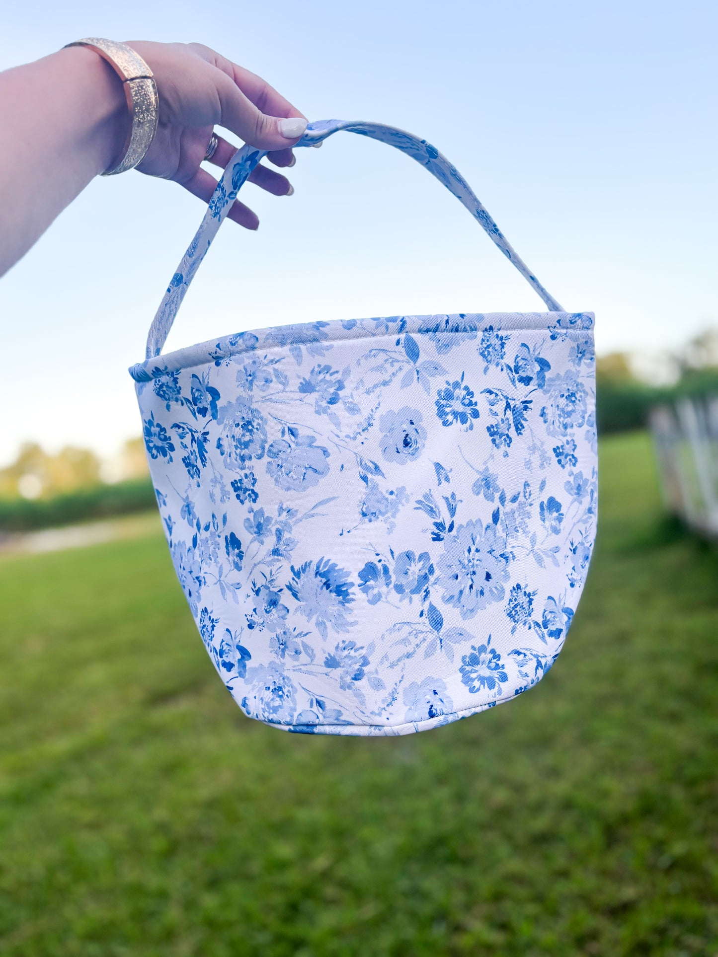 Blue Floral Basket