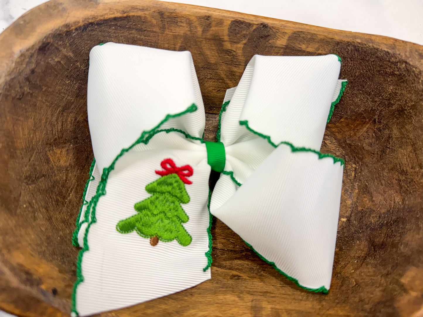 Green Christmas Tree Bow