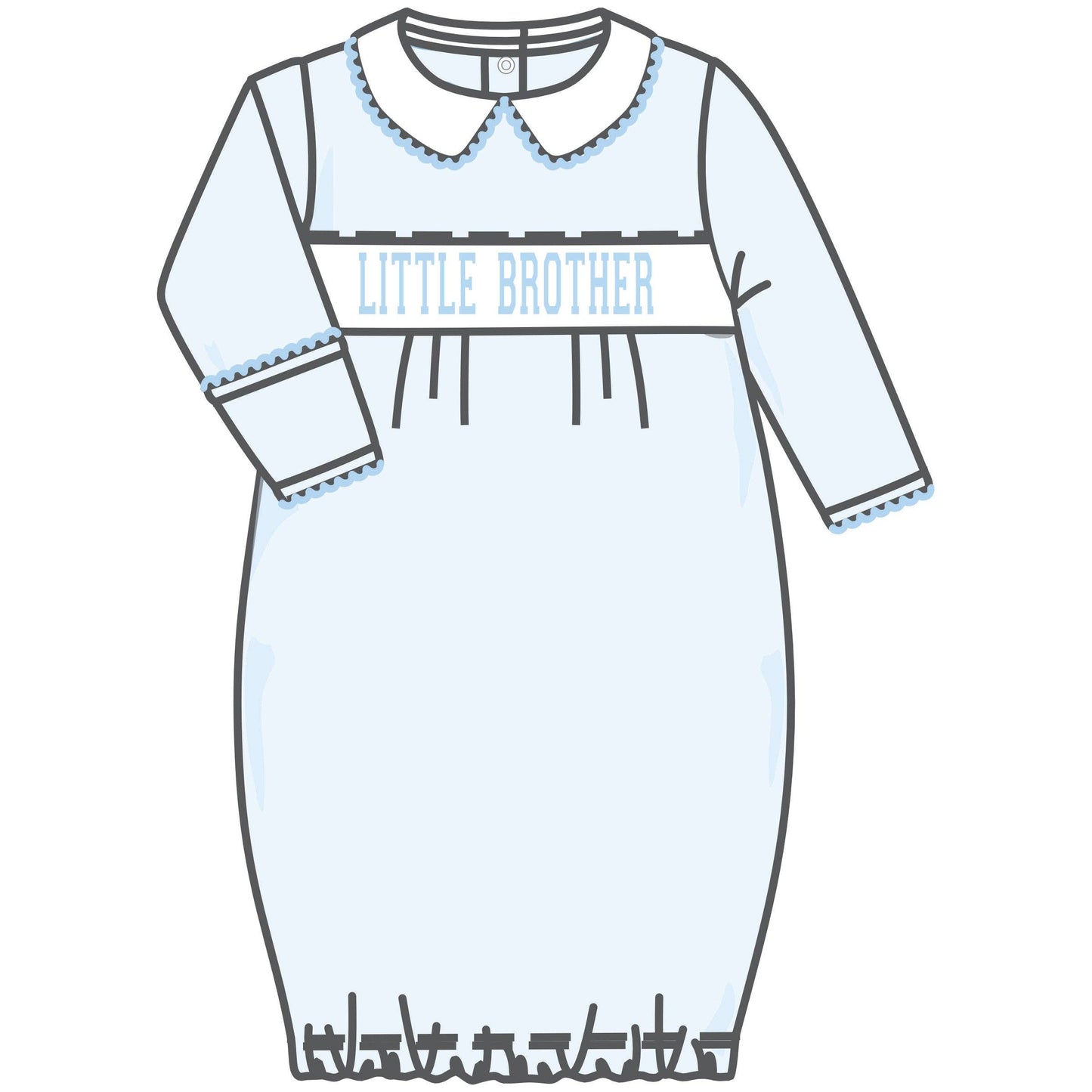 Little Brother Smocked Pleated Gown