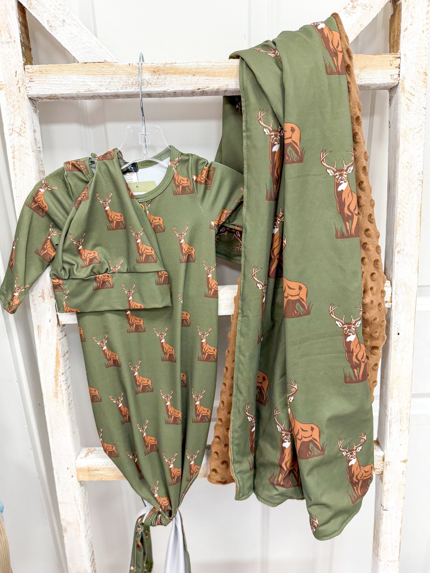 Hunter Green Buck Knotted Gown