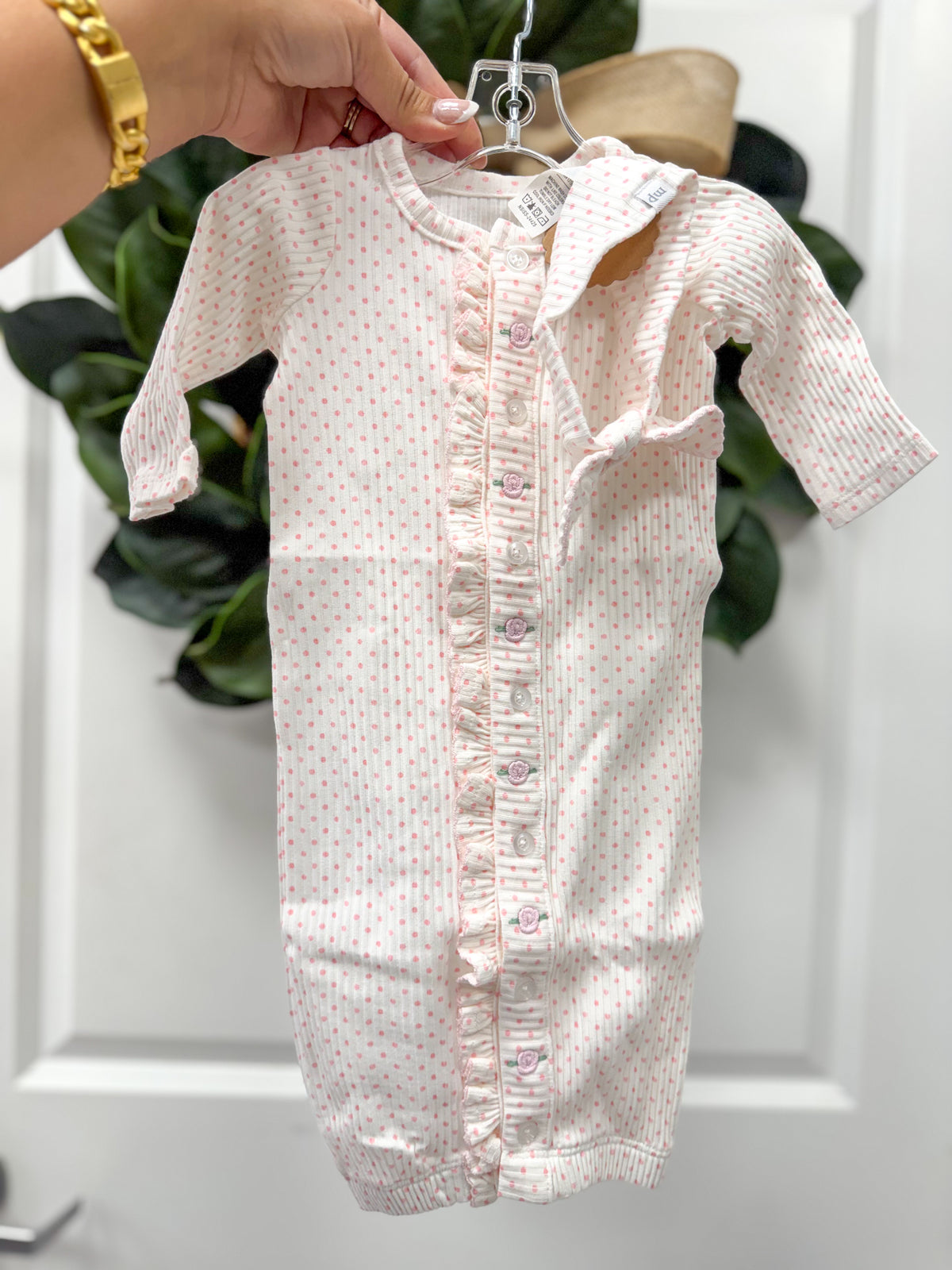 Rosette Polka Dot Gown & Headband