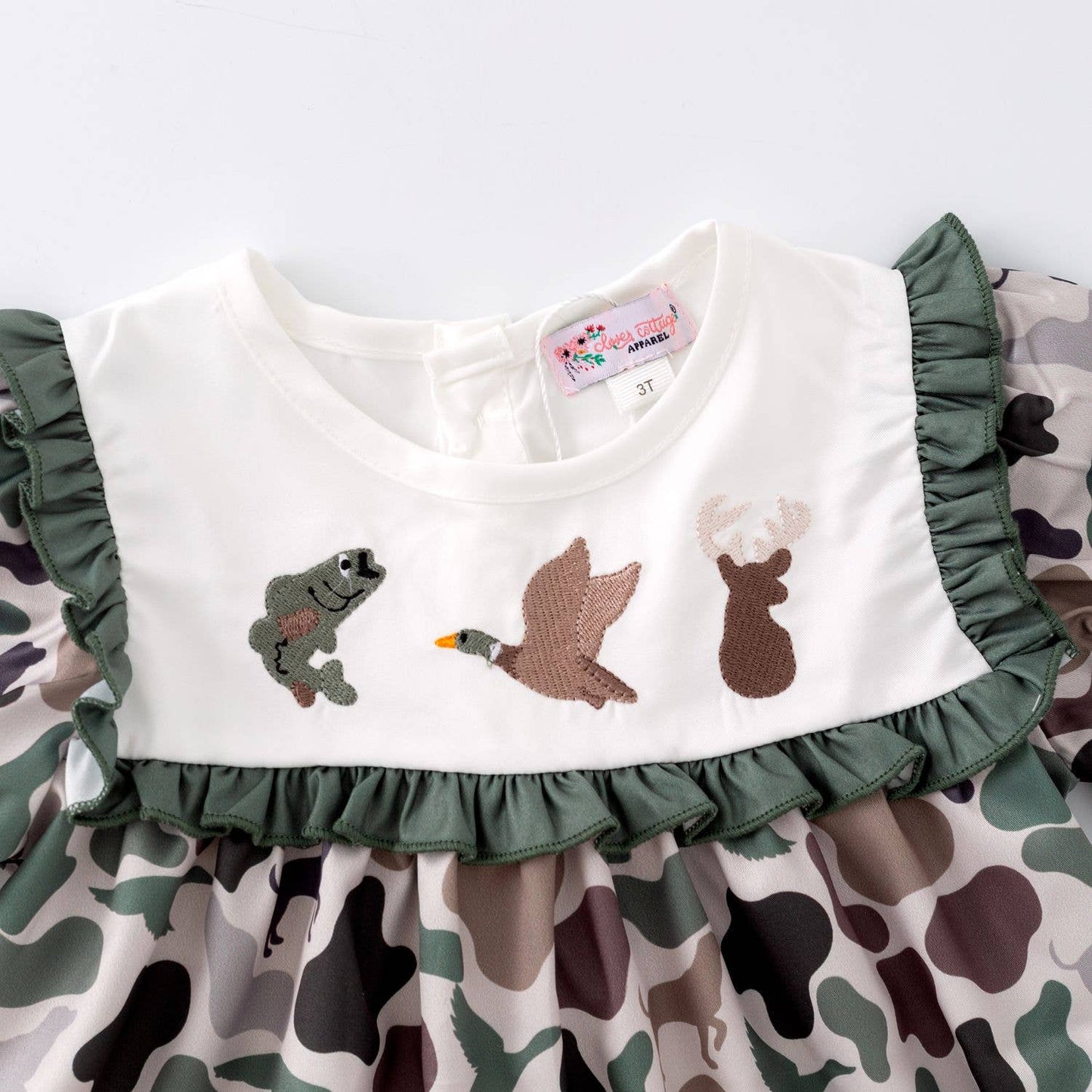 Camo Embroidery Girls Dress