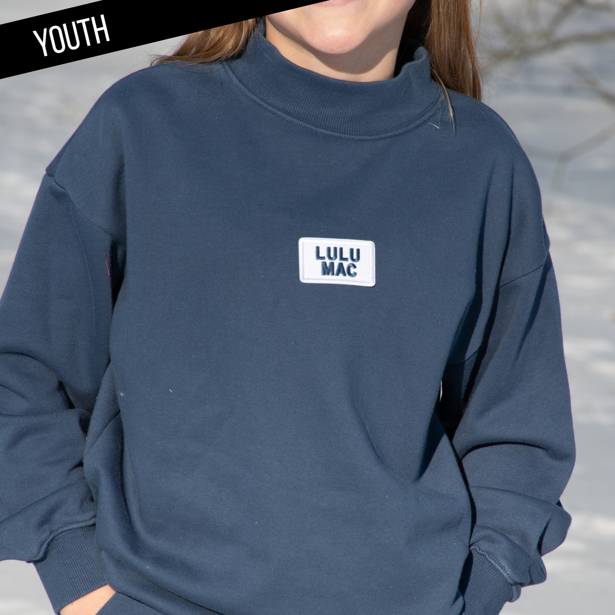 LULU MAC KID LONGSLEEVE TERRY CLOTH TOP-NAVY