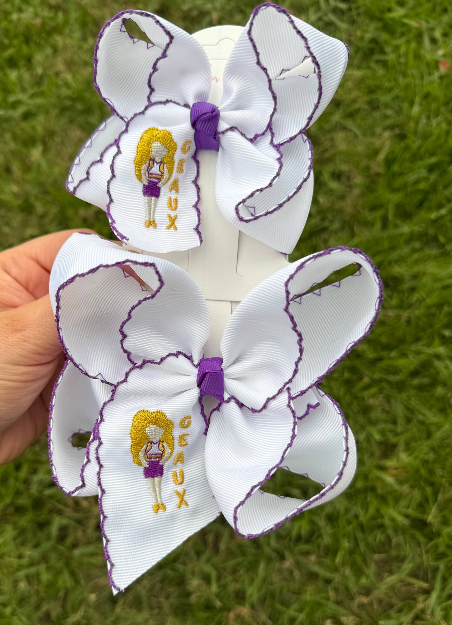 GEAUX Game Day Girl Embroidered Bow
