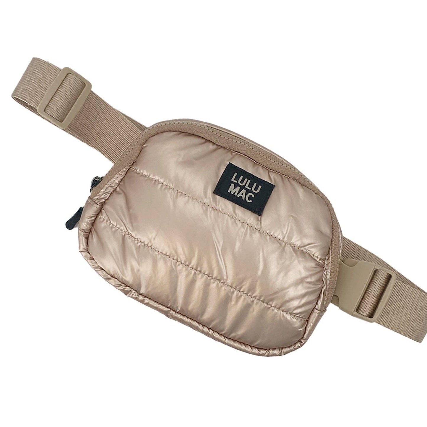 Puffer Metallic LULU MAC Belt Bag-Champagne