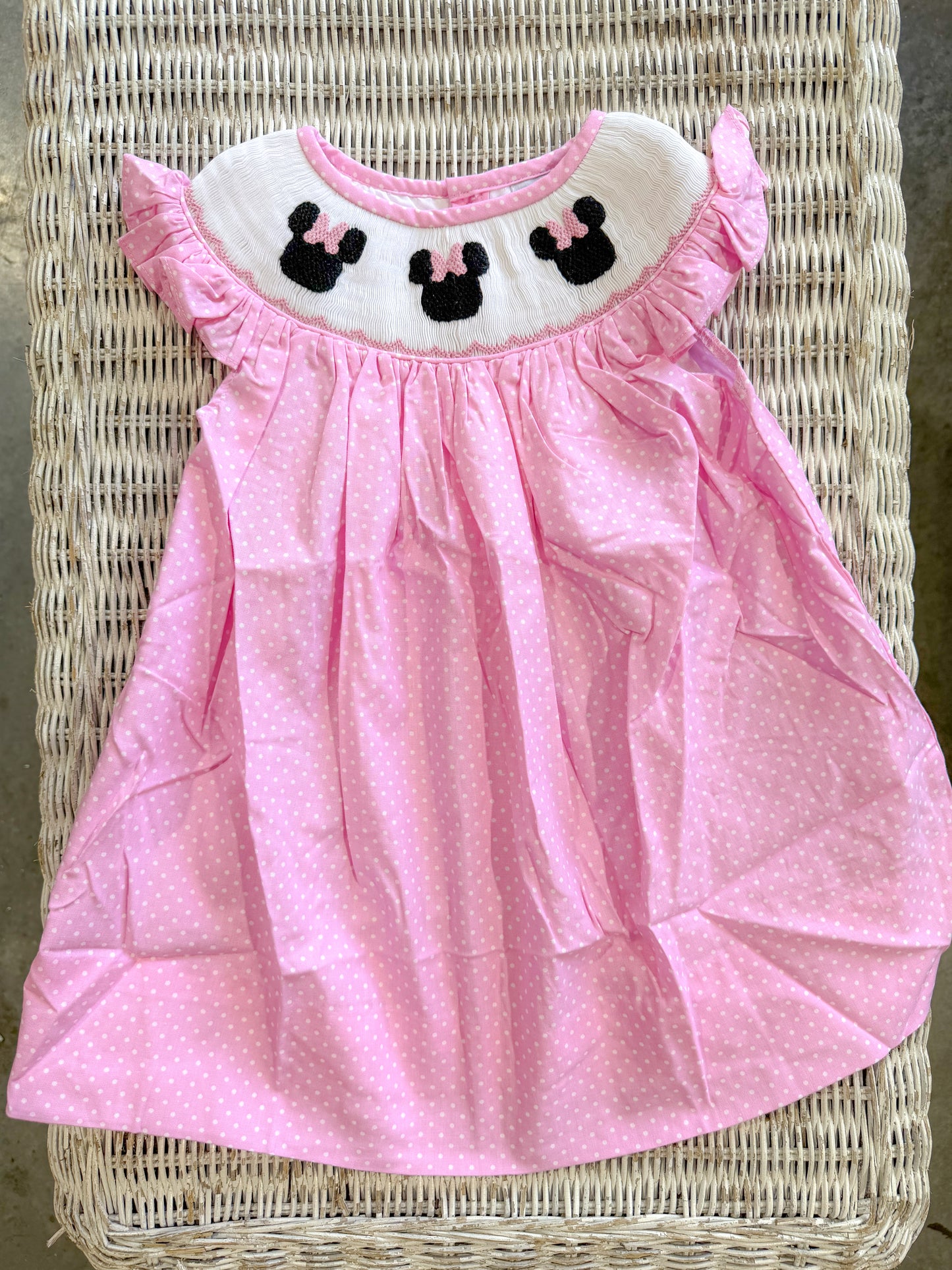 Hand Smock Polka Dot Mouse Dress