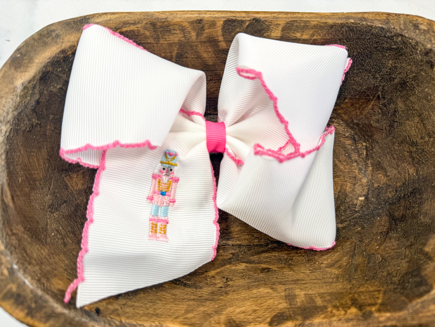 Pink Nutcracker Moonstitch Bow