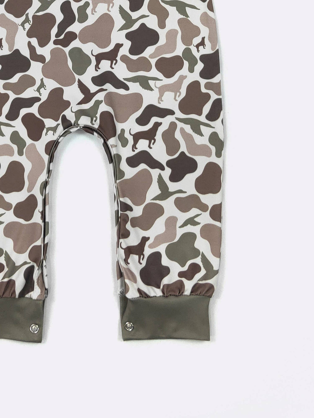 Dog Duck Hunt Camo Boy Romper