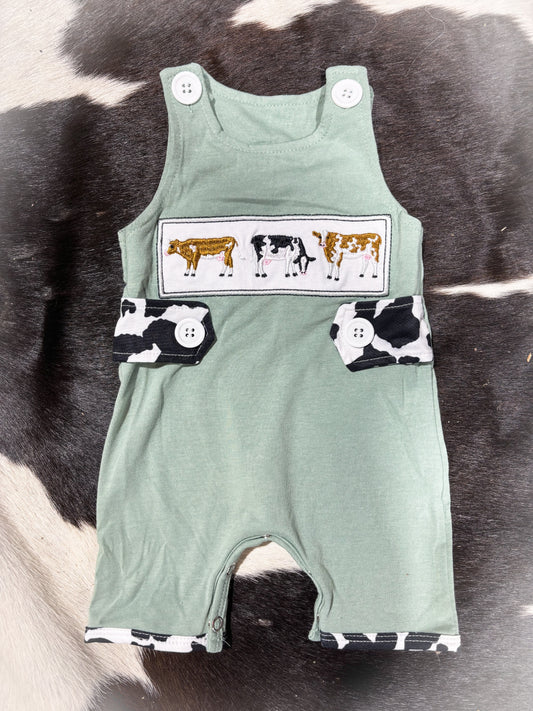Embroidery Cow Coverall
