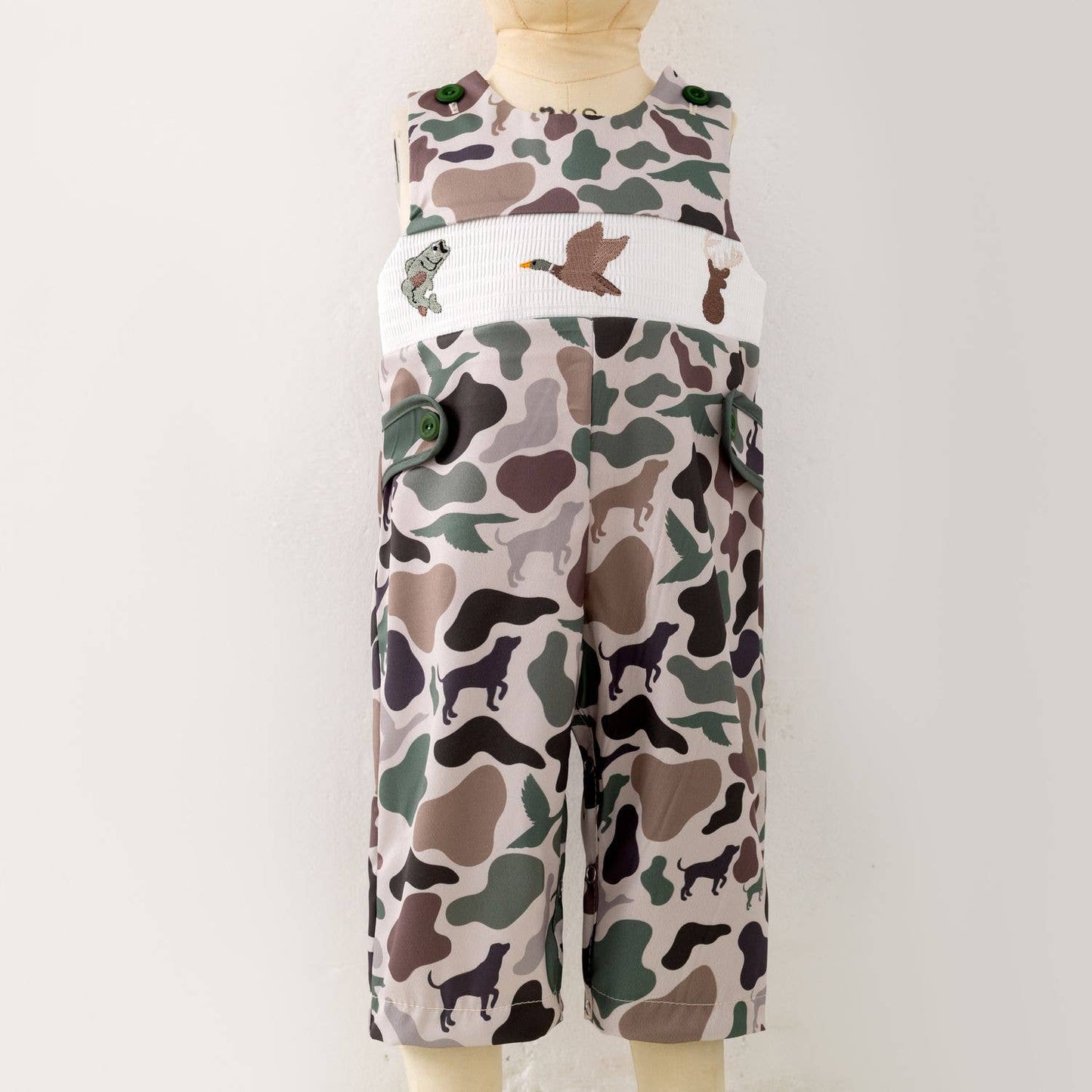Camo Smocked Baby Jon Jon
