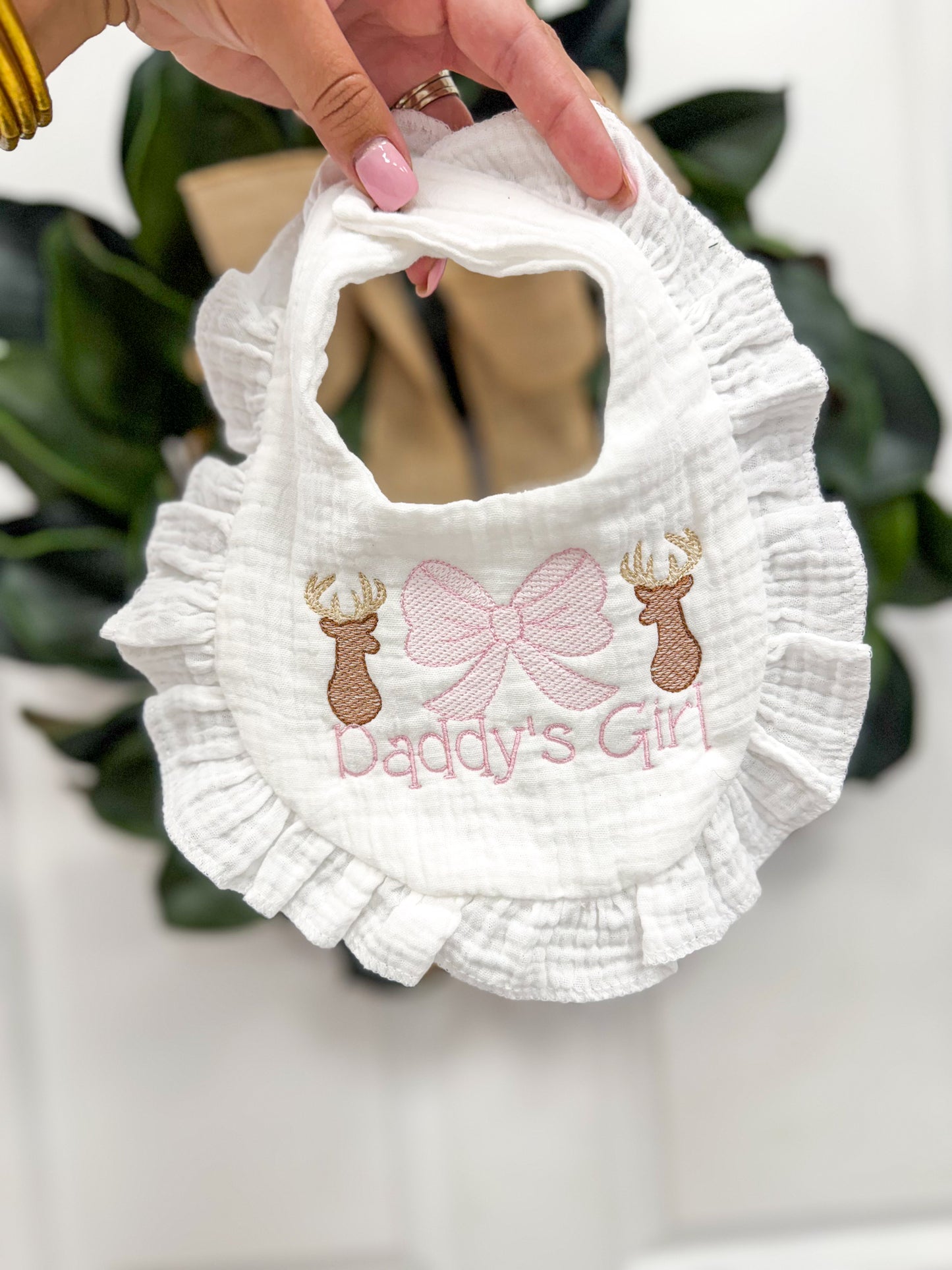 Daddy’s Girl Deer Coquette Bib