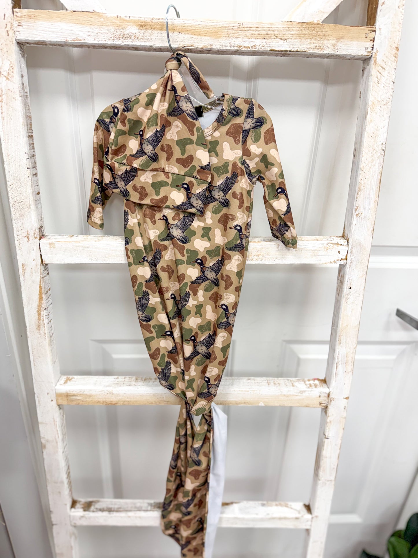 Camo Mallard Gown + Hat