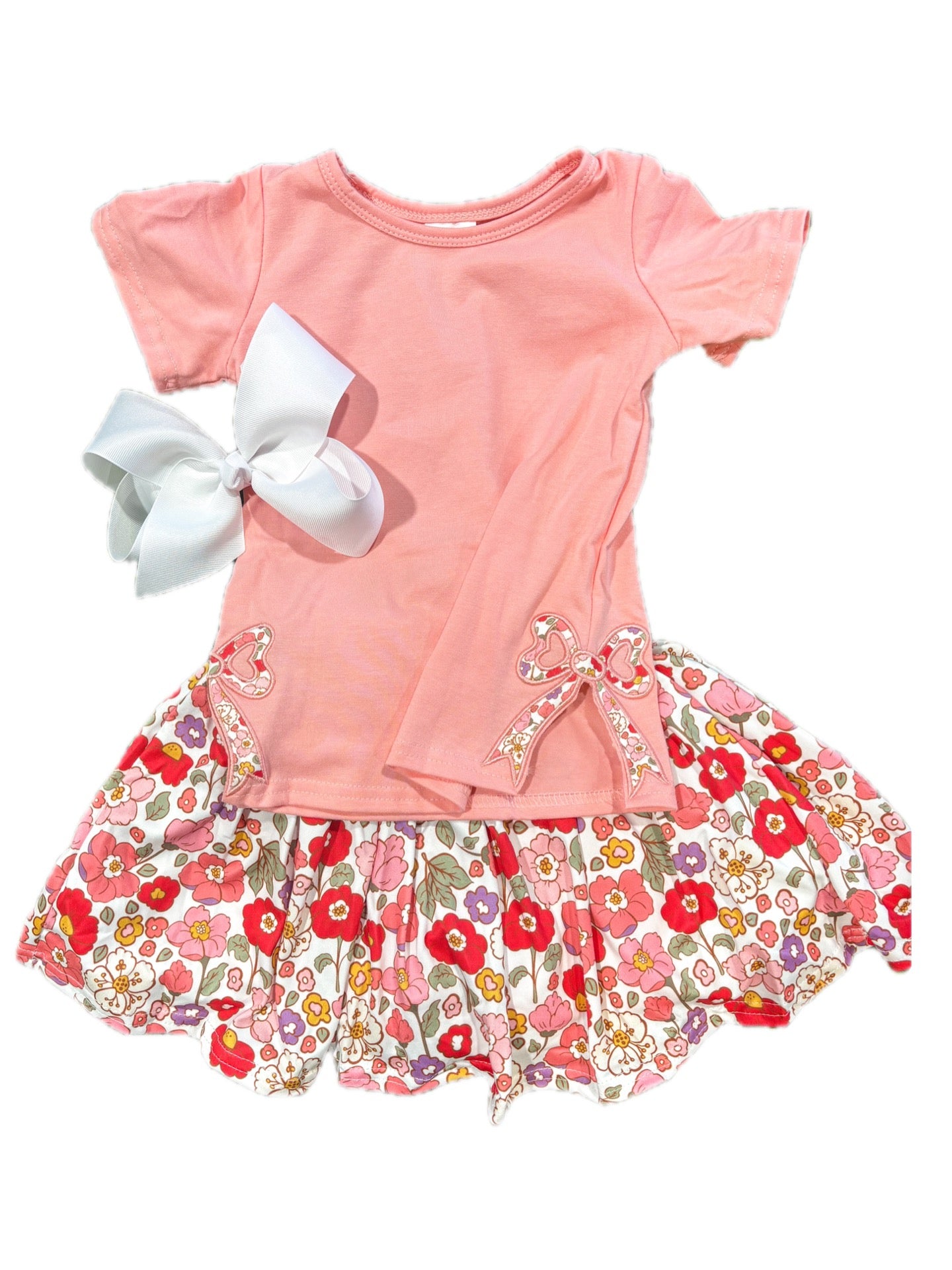 Peachy Floral Skort Set