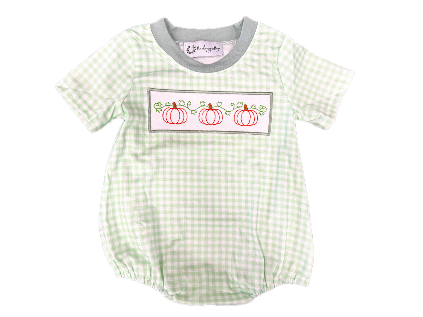 Green Pumpkin Gingham Bubble