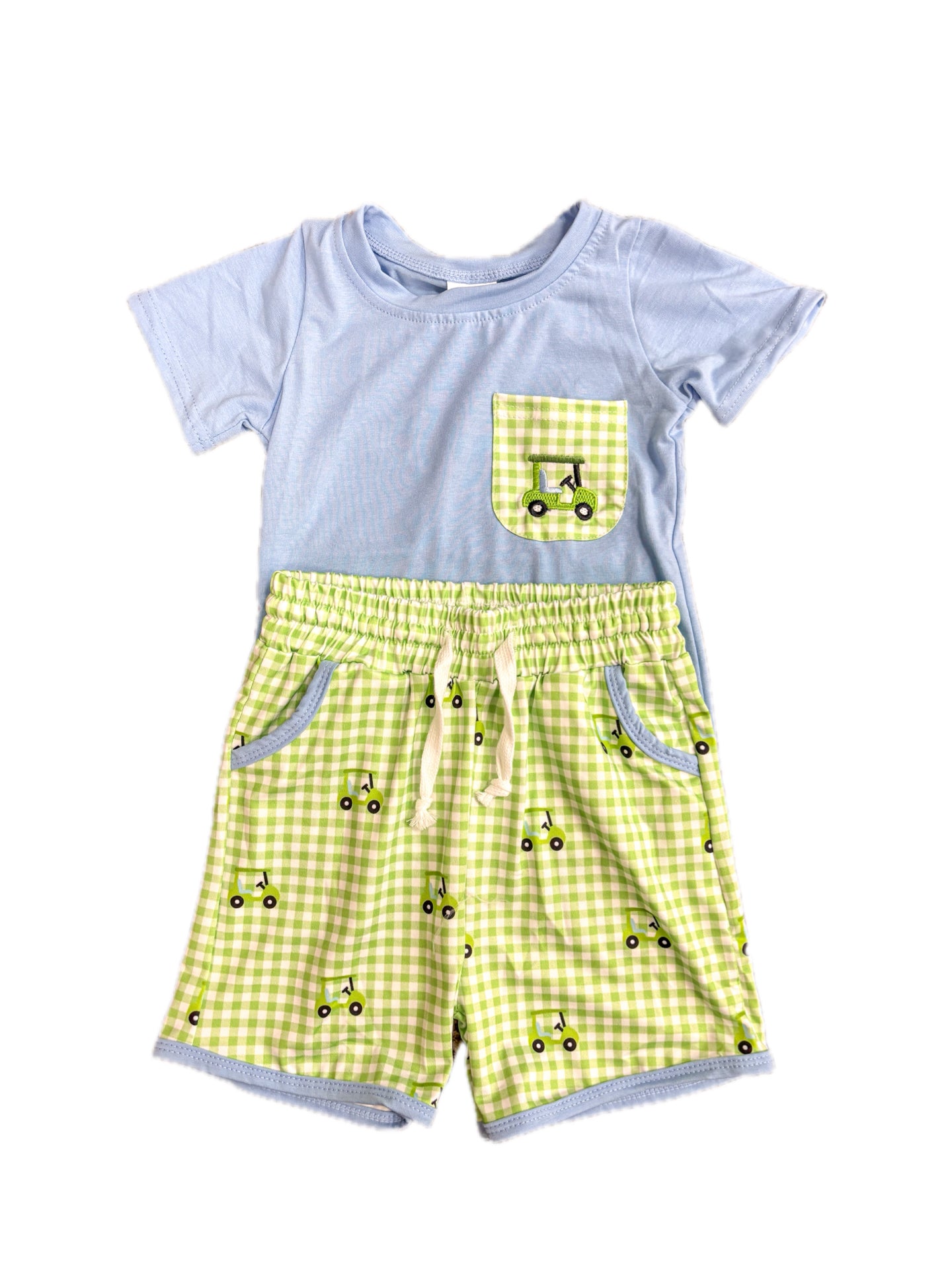 Plaid Golf Short Set