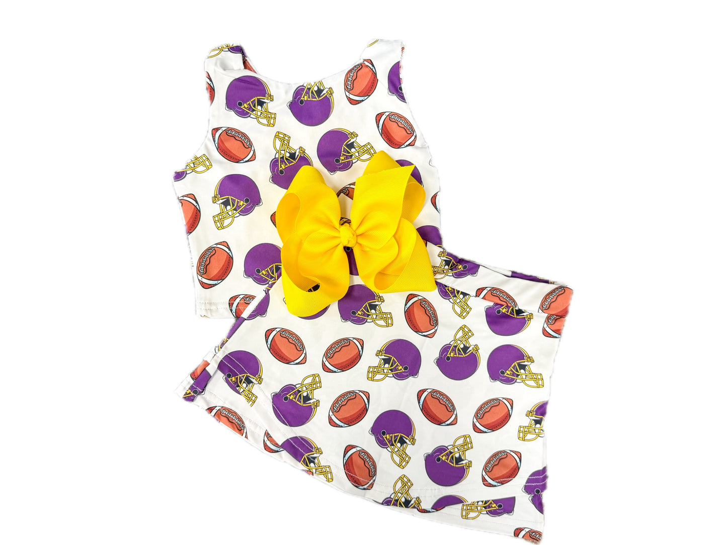 Purple/Yellow Football Skort Set