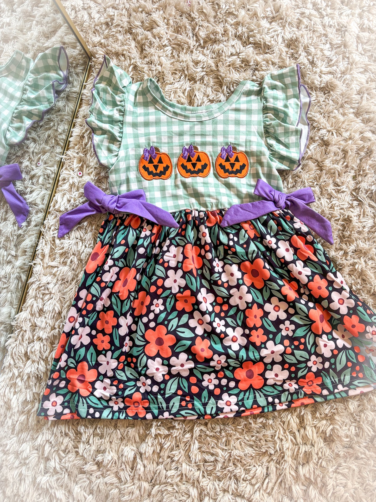 Pumpkin Floral Dress