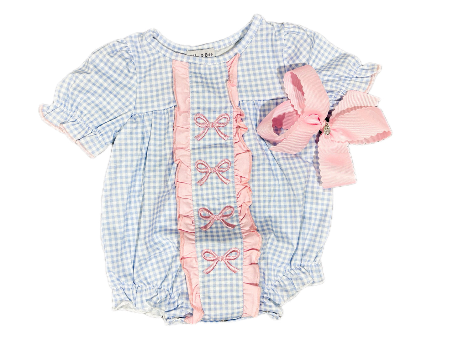 Blue Bow Gingham Bubble