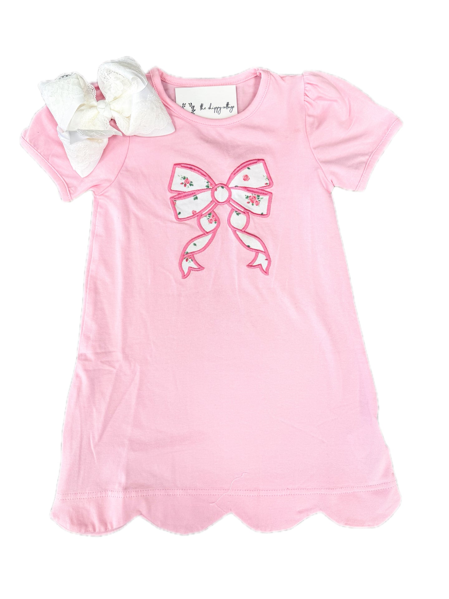 Pink Floral Bow Dress