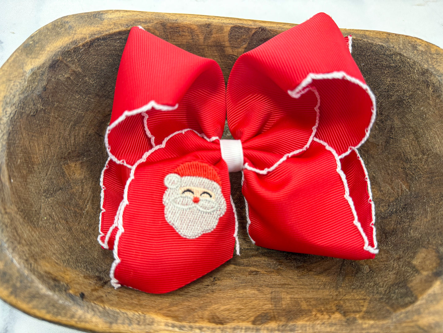 Red Santa Moonstitch Bow