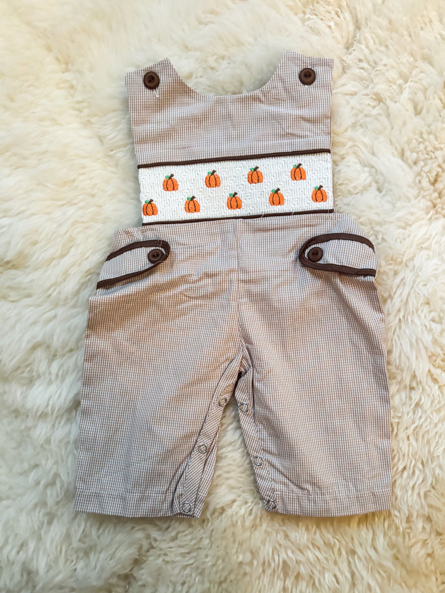 Brown Gingham Pumpkin Jon Jon