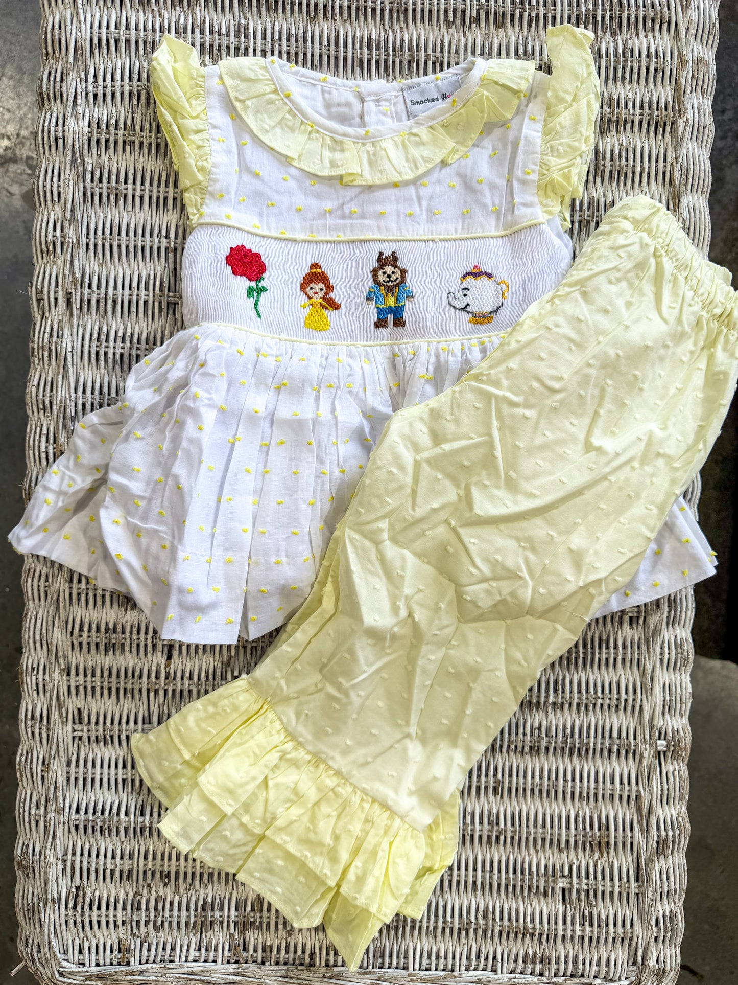 Yellow Character Handsmock Pant Set