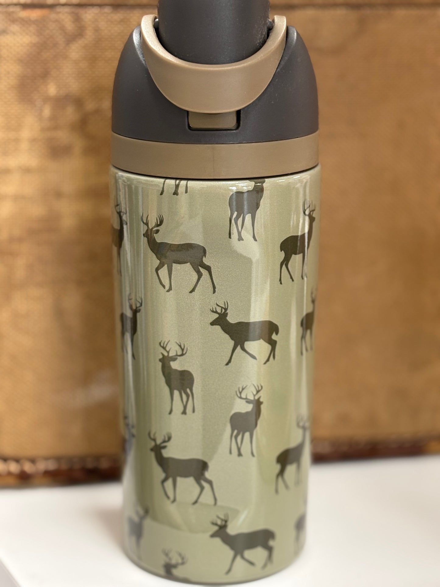 Deer Kids 16 Oz. Water Bottle With Straw Cap