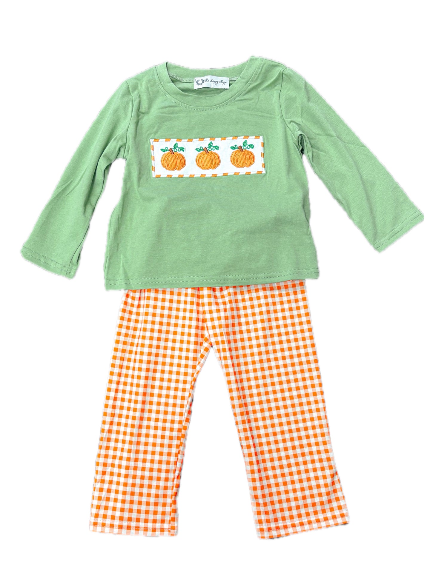 Checkered Pumpkin Pant Set