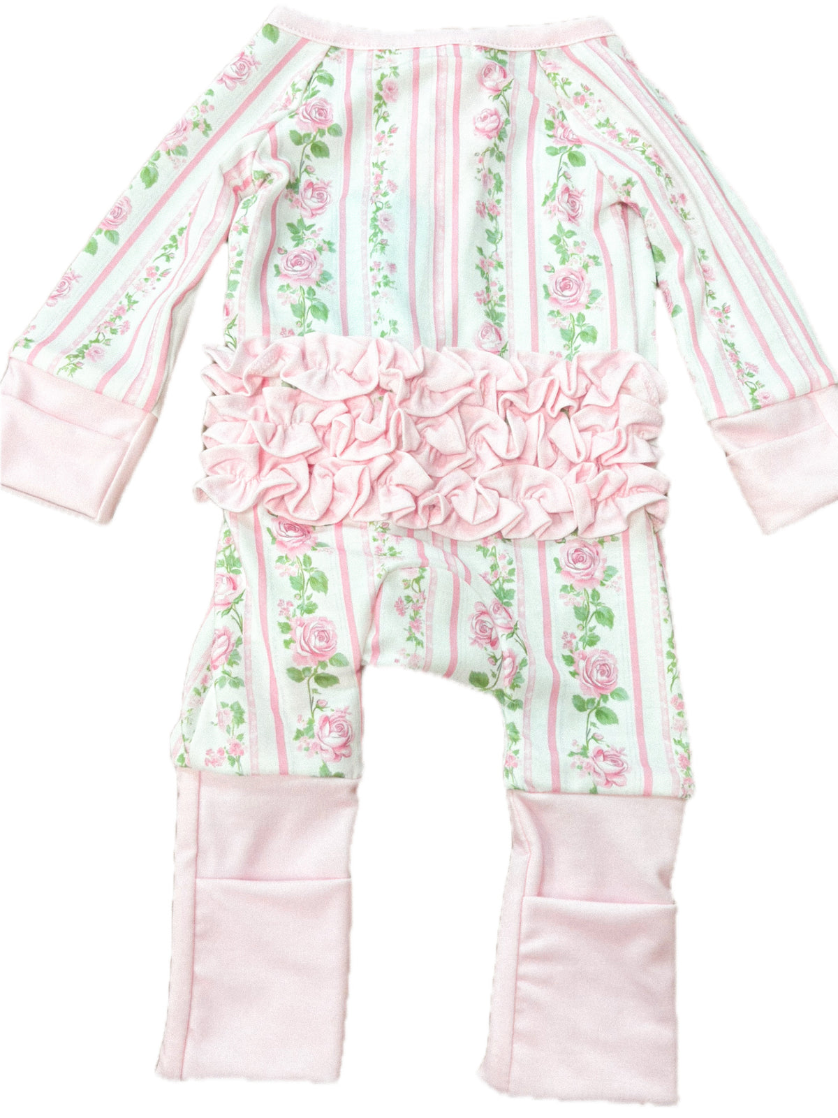 Floral Rose Ruffle Butt Sleeper