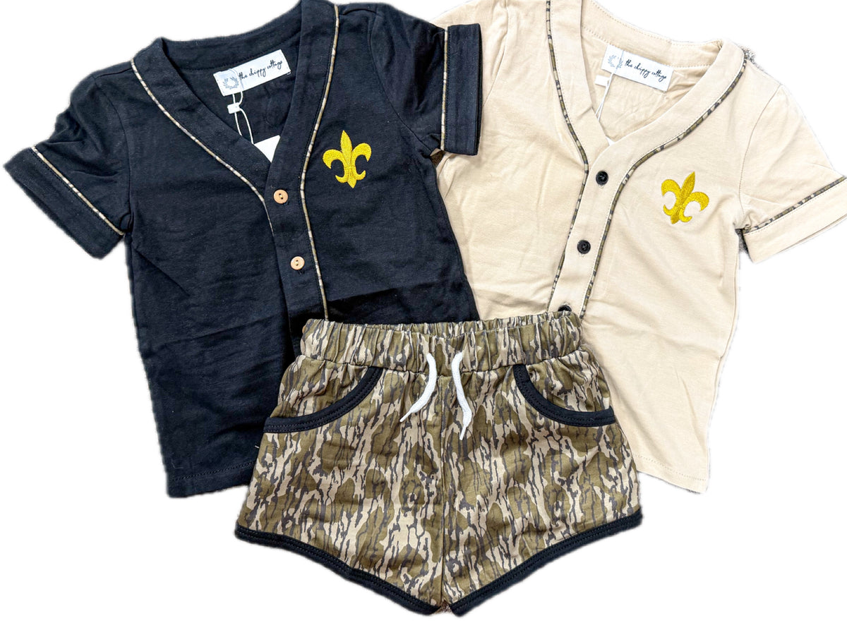 Cream Camo Football Short Set