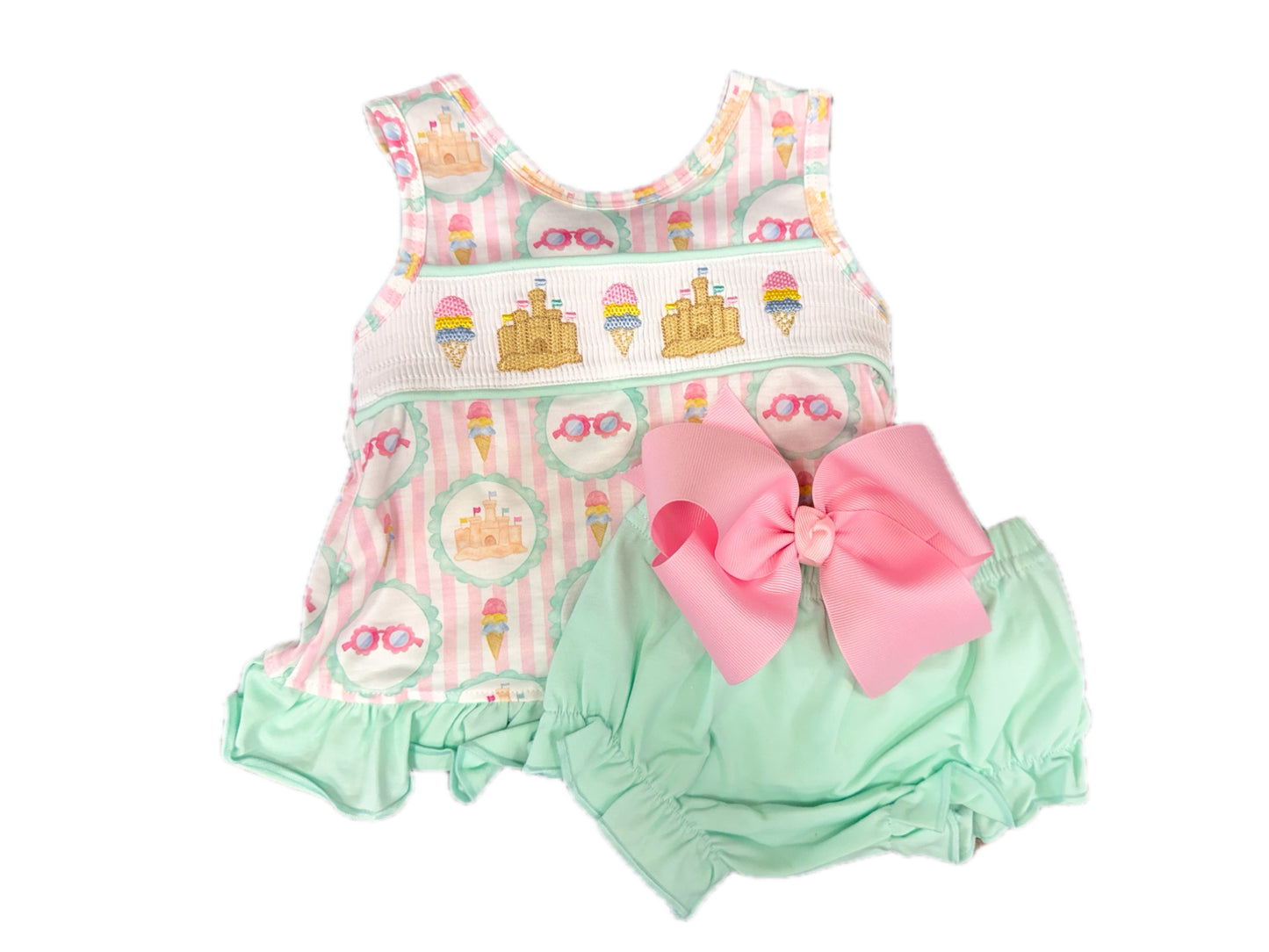 Summer Fun Smocked Bloomer Set