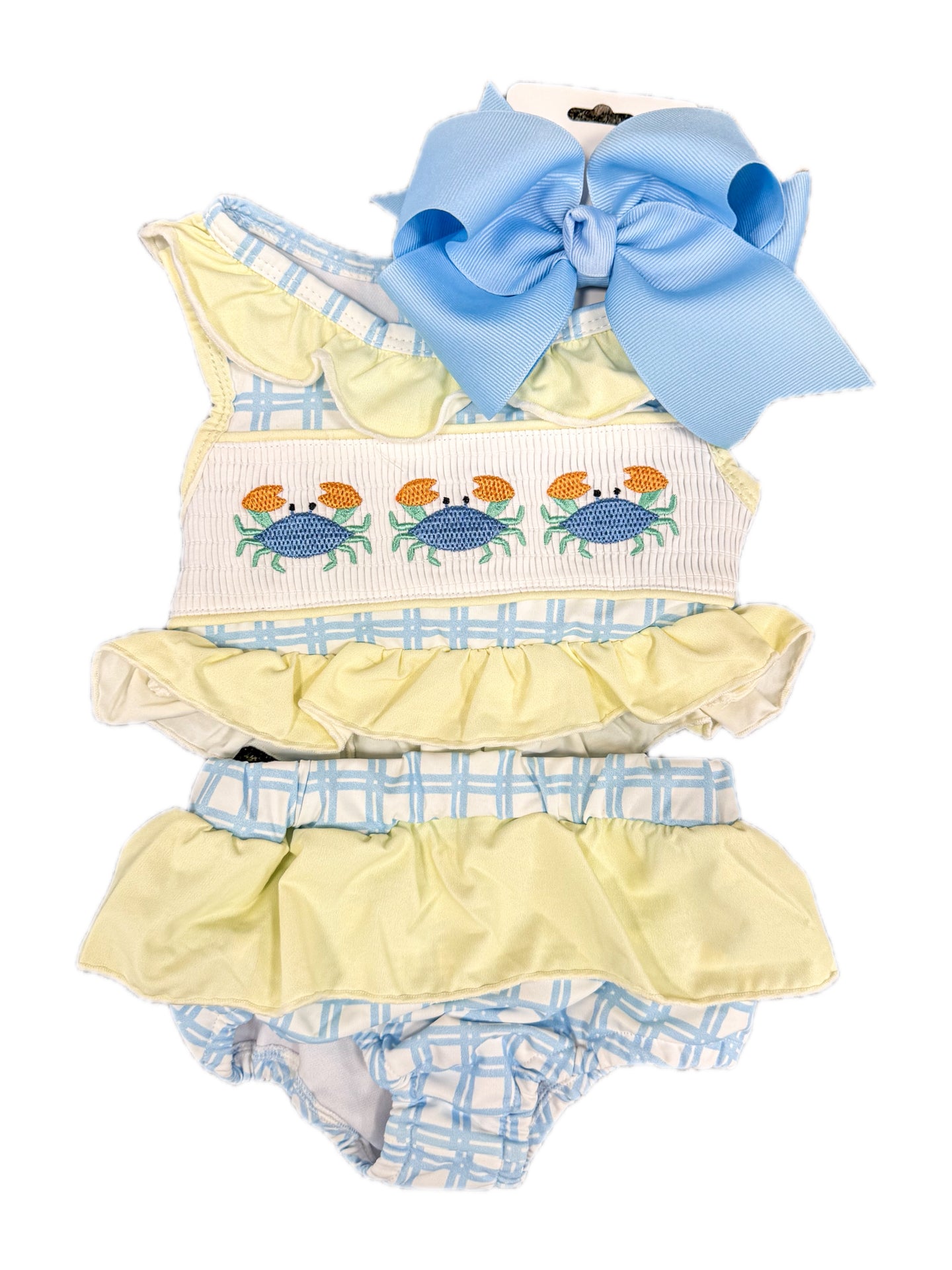 Ruffle Smocked Crab 2PC Swim