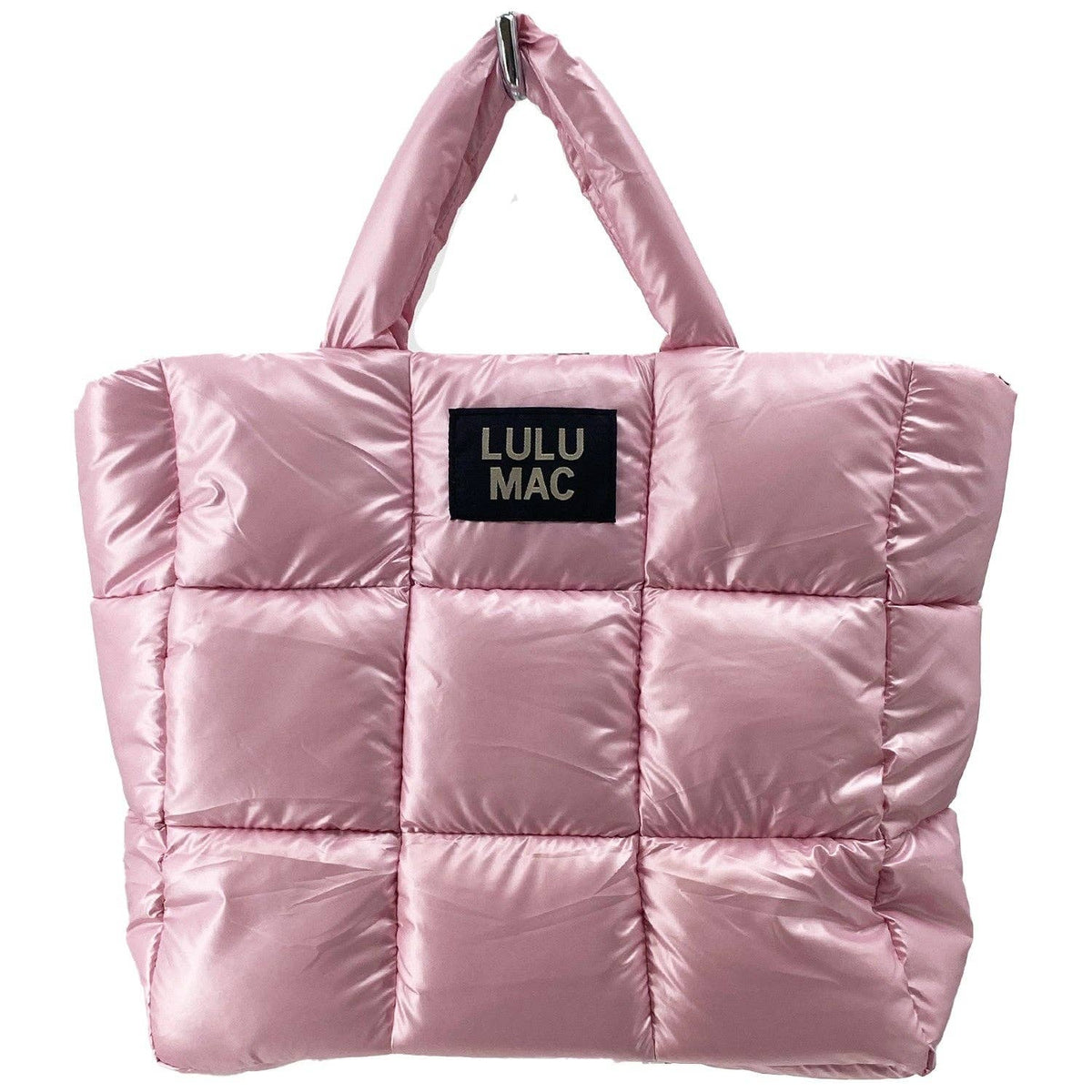 Large Puffer Metallic Handbag LULU MAC -Rose Gold