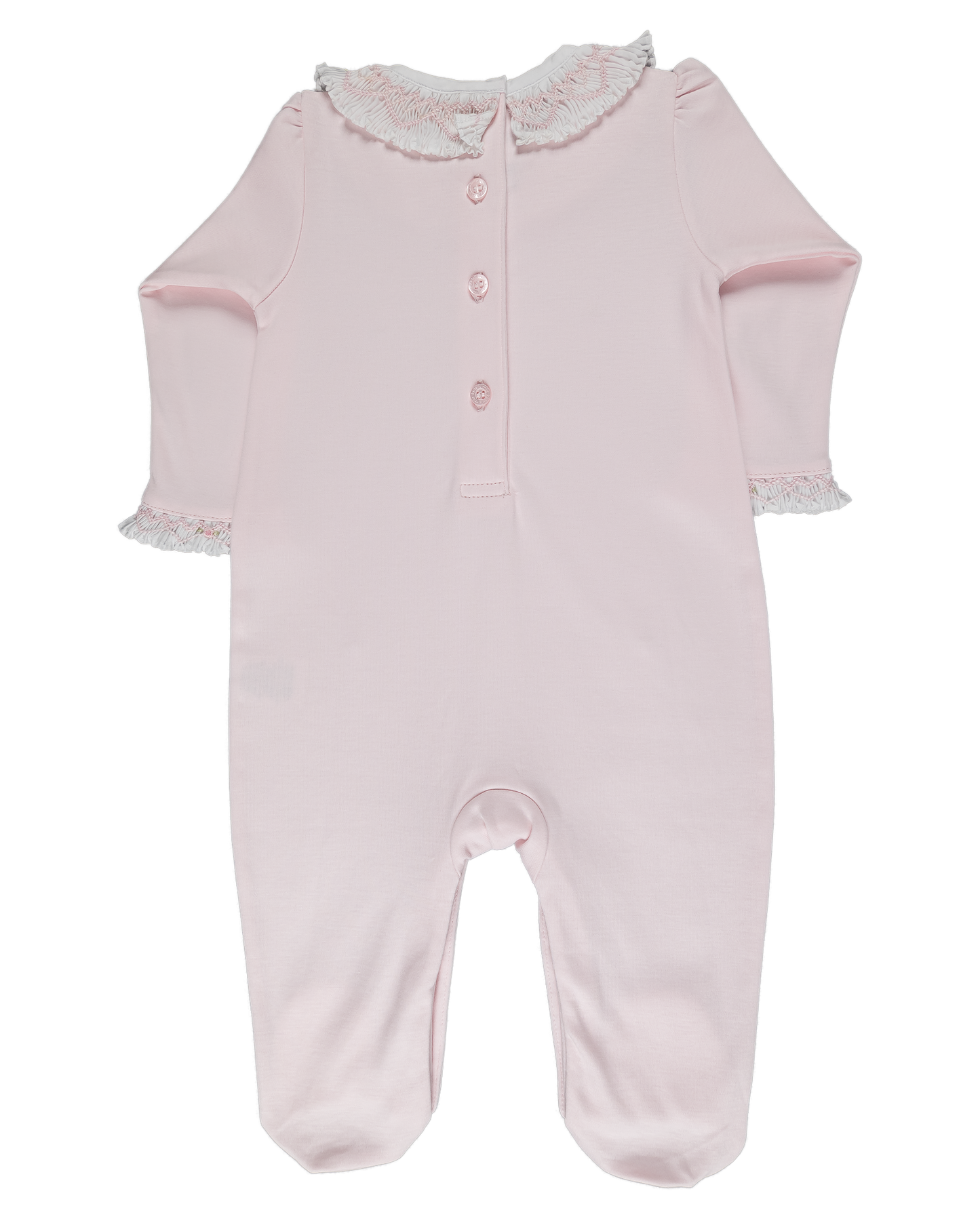 Baby Flower Girl Round Collar Open Back Pima Jumpsuit