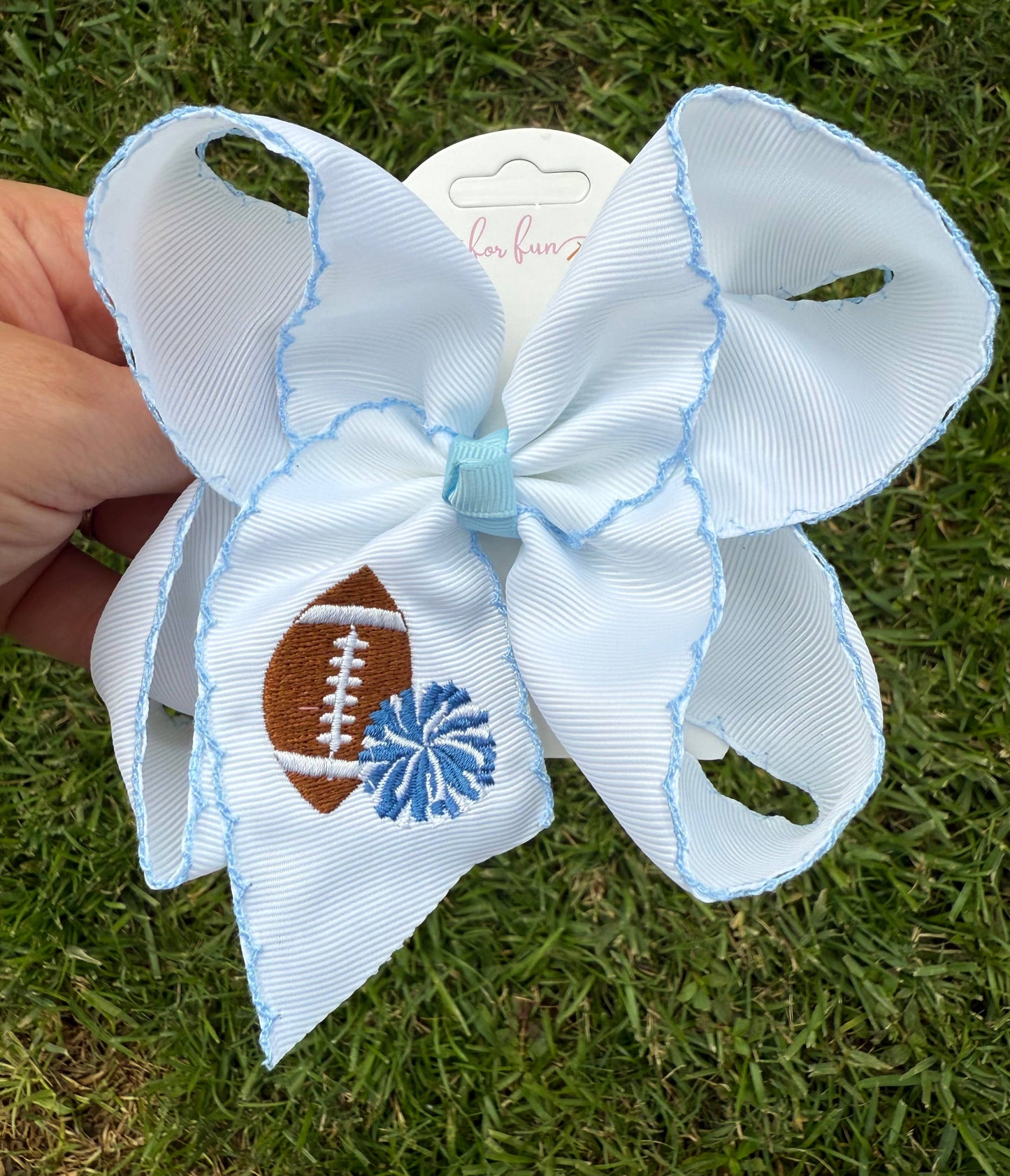 Kick-Off Cuties Embroidered Hair Bows