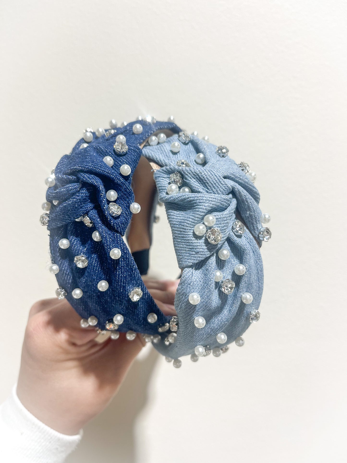 Blue Jean Pearl Headband