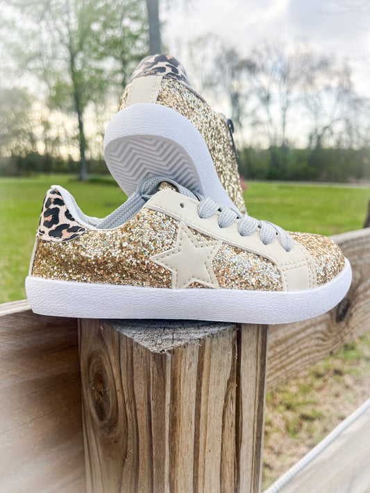 Gold Glitter Leopard Sneaker