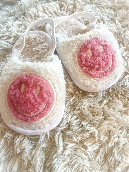 Baby Pink Smiley Slippers