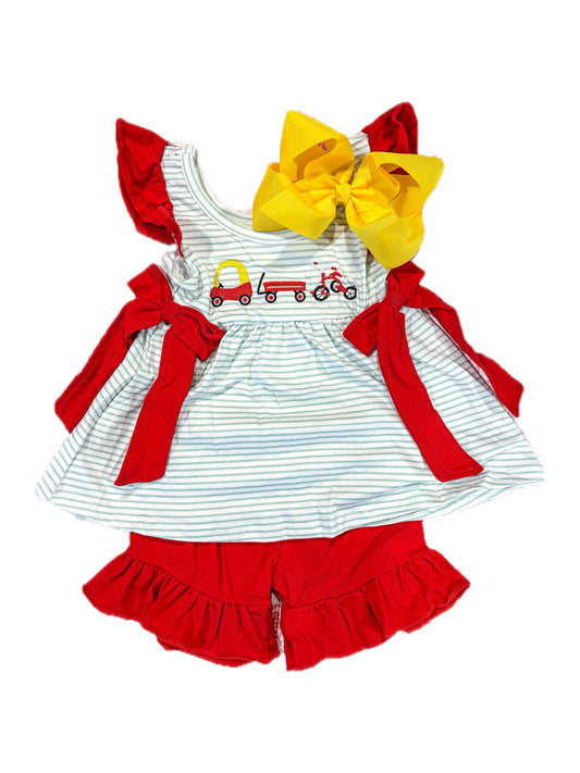 Girl Red Toy Short Set