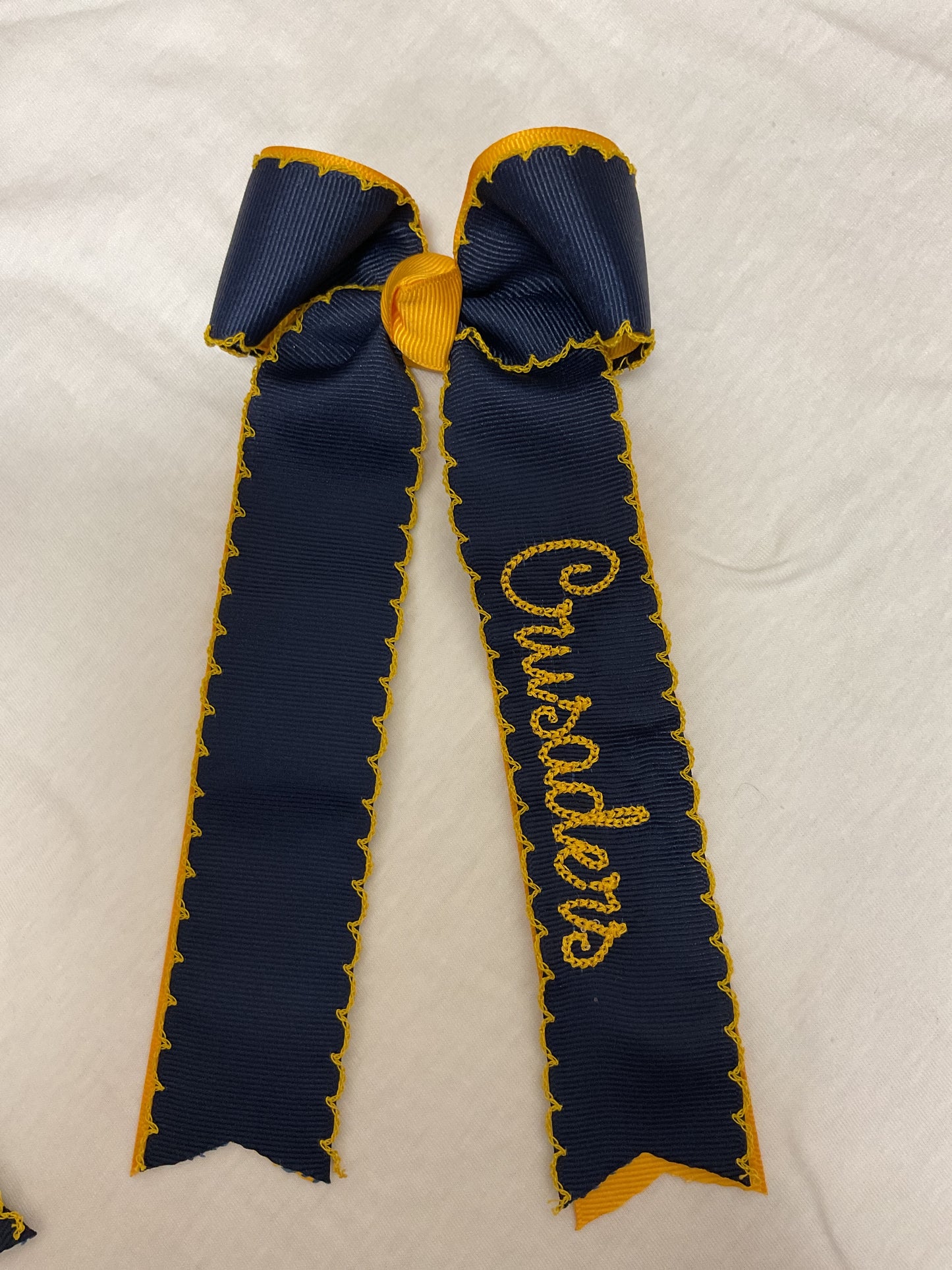 Navy and Gold School Bows