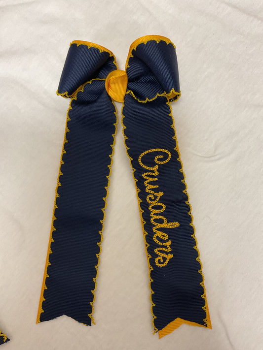 Navy and Gold School Bows