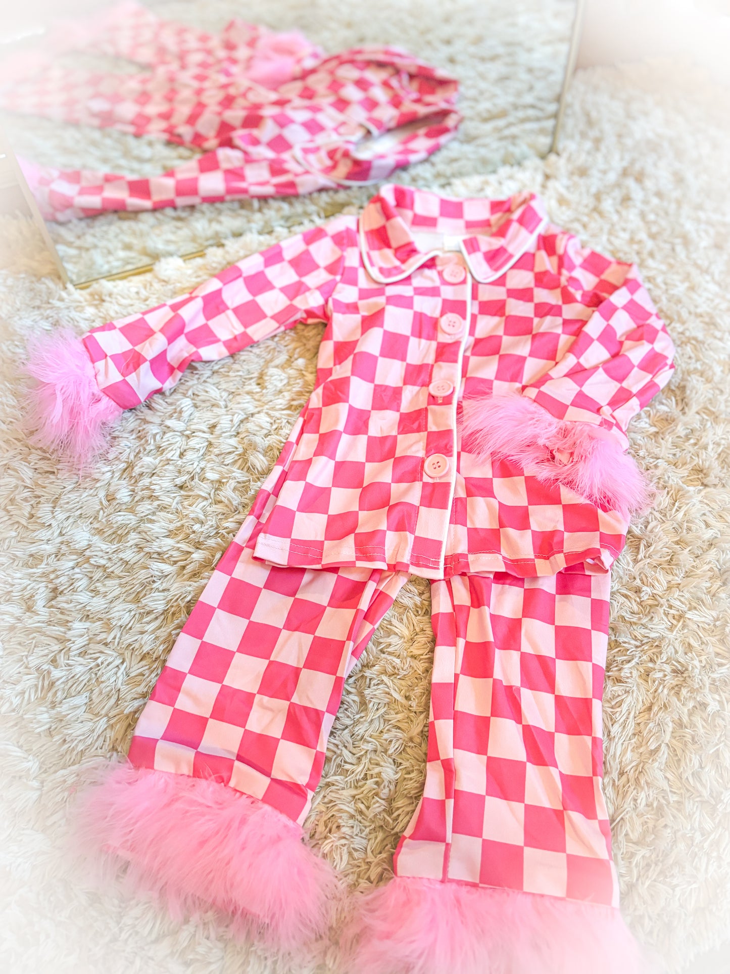 Hot Pink Checkered Pjs