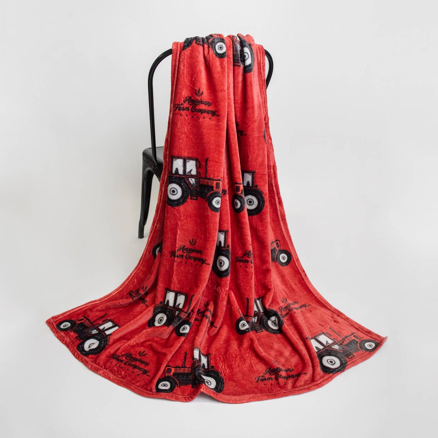 Red Tractor Plush Throw Blanket